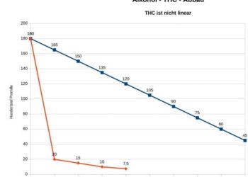 Straßenverkehr: Abbaukurve von THC