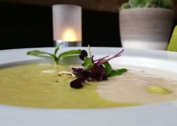 Duett von der Spargelsuppe mit Hanfprotein