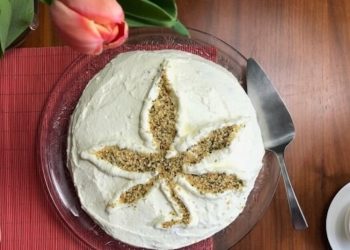 Erdbeer-Zitronen-CBD-Torte mit Hanfbiskuit