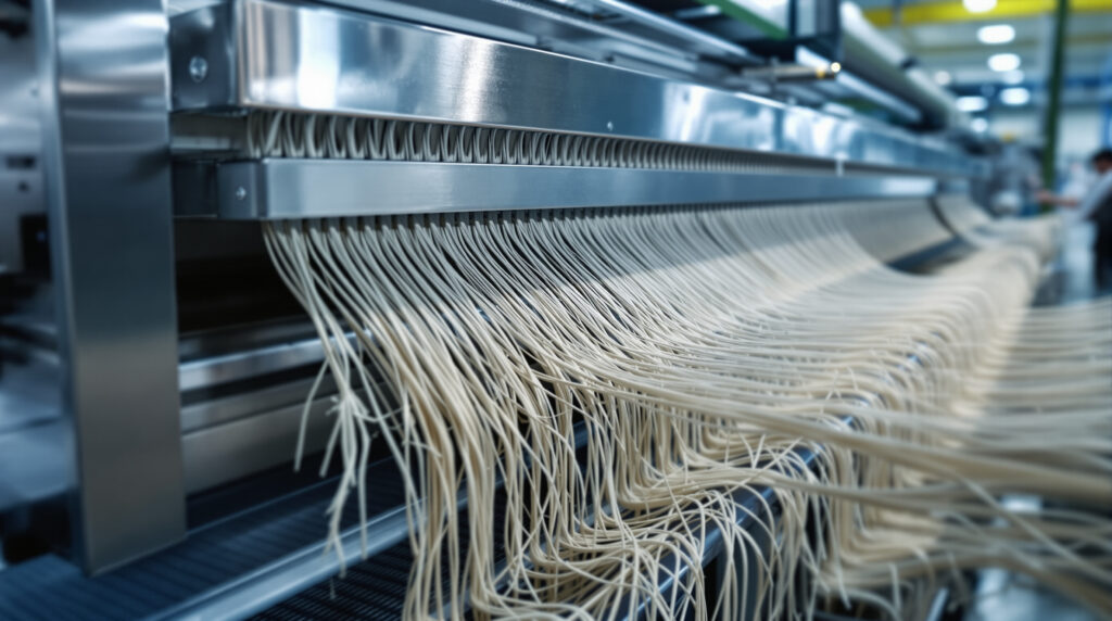 Moderne Hanfverarbeitungsmaschine mit parallelen Bastfasern