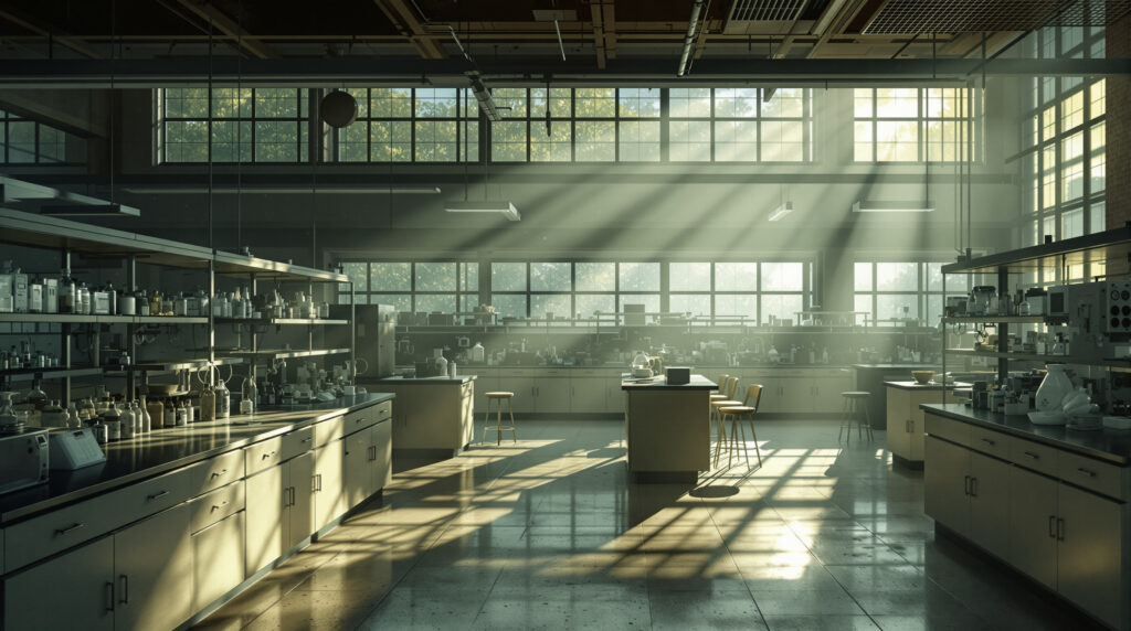 Abandoned research laboratory symbolizes pharmaceutical industry withdrawal