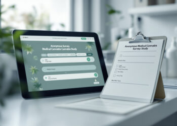 Wissenschaftliche Befragung zu medizinischem Cannabis auf Tablet