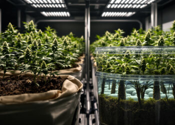 Zwei Cannabis-Anbaumethoden nebeneinander: Living Soil und Hydroponik