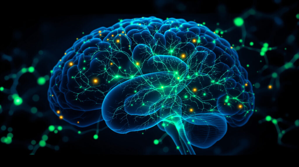 Darstellung neuronaler Strukturen im Hypothalamus bei Cannabinoid-Wirkung