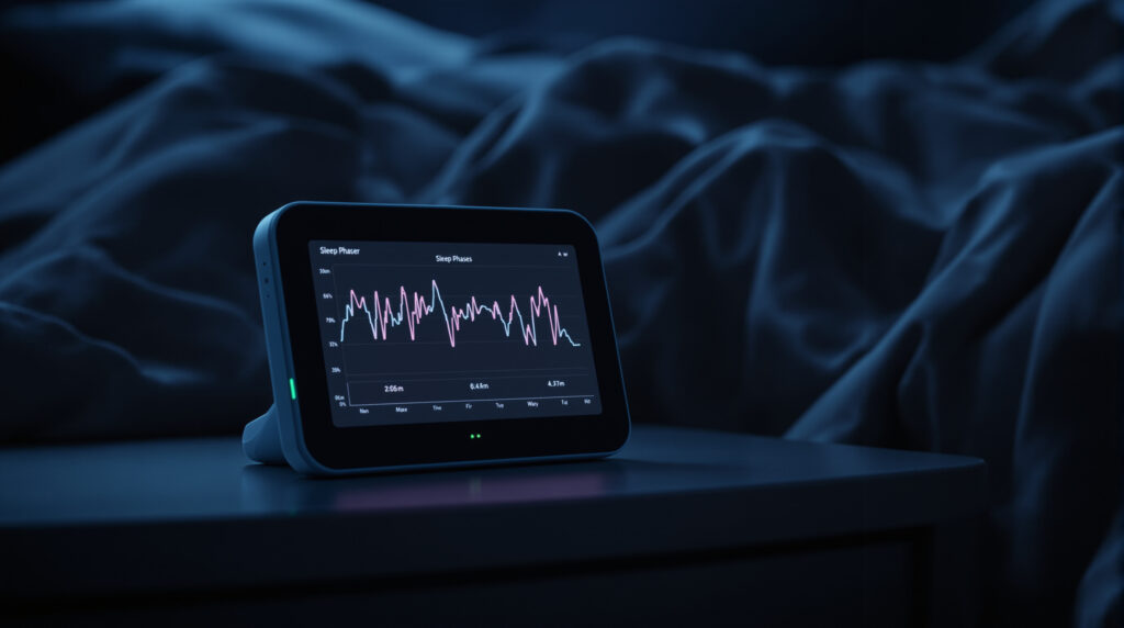 Schlaftracker zeigt unterbrochenes Schlafmuster nach Cannabis-Konsum