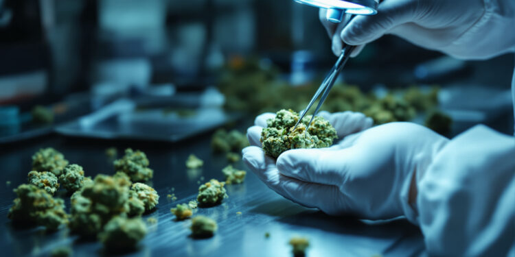 Laboruntersuchung von Cannabisblüten unter pharmazeutischer Qualitätskontrolle