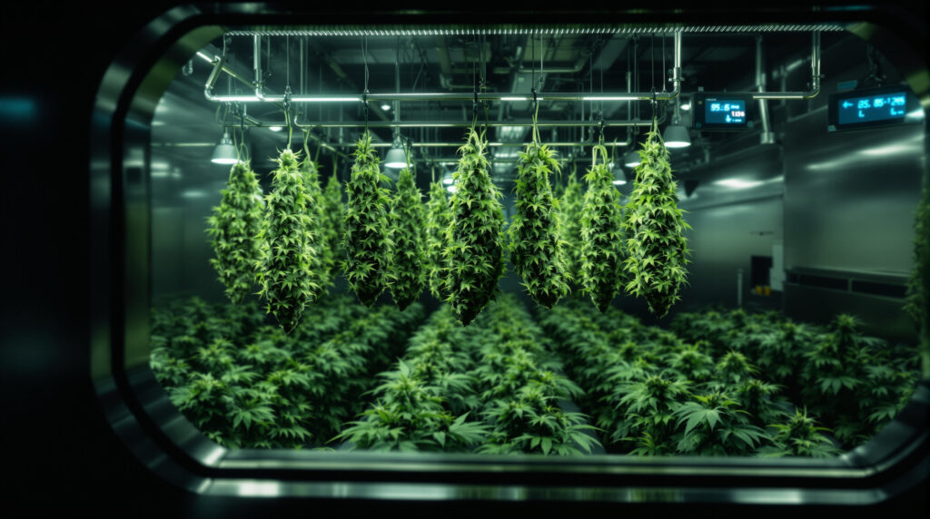 Kontrollierte Trocknungsanlage für medizinisches Cannabis in GMP-Umgebung