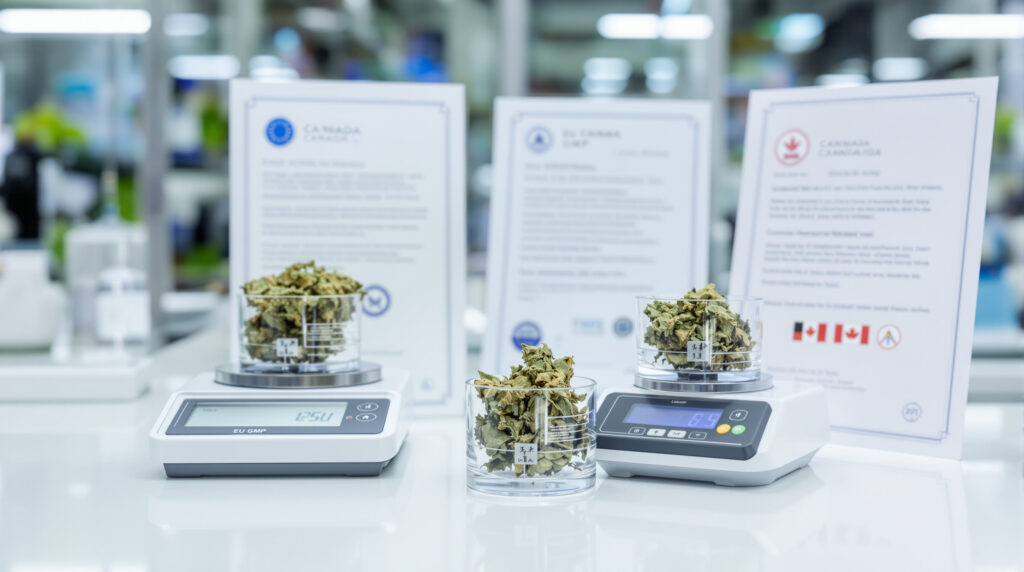 Labor mit EU-GMP-zertifizierten Cannabis-Proben und Dokumentation