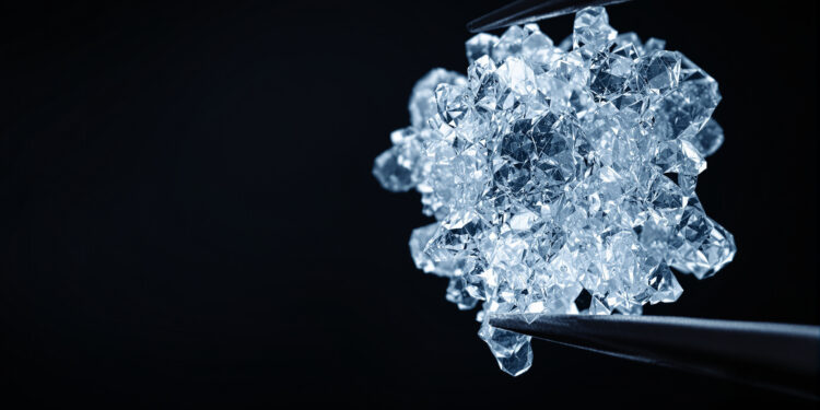 Transparente Polymerprobe aus Hanf-basiertem Kunststoff im Labor
