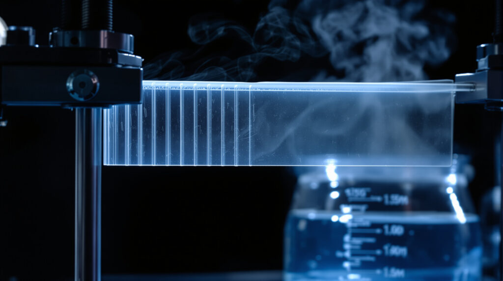 Dehntest eines hitzebeständigen Bio-Polymers im Materiallabor
