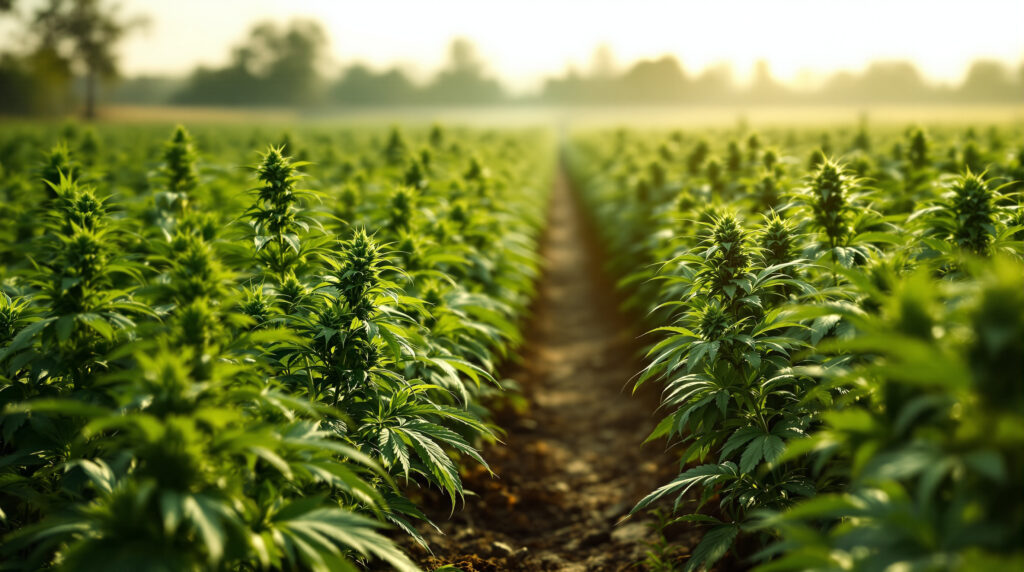 Nutzhanf-Anbaufläche für industrielle CBD-Gewinnung