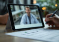 Telemedizinische Cannabis-Verschreibung mit Tablet und BtM-Rezept