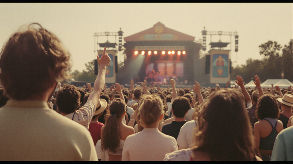 Friedliches Open-Air-Festival in den Niederlanden der 1970er Jahre