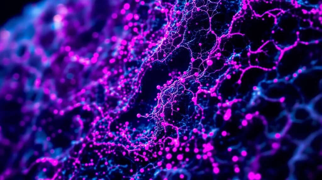 Mikroskopische Aufnahme von neuronalen Strukturen im Gehirn