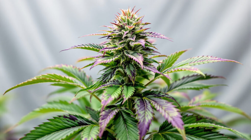 Cannabis mit ungleichmäßiger Verfärbung durch Phosphormangel
