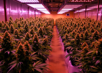 Indoor-Cannabisanbau in einem hessischen Social Club mit LED-Beleuchtung