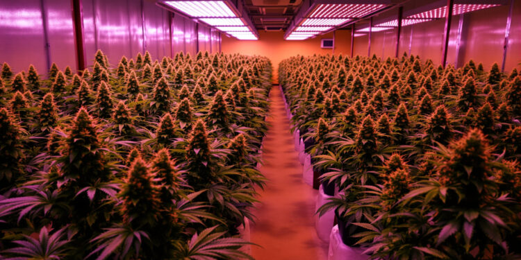 Indoor-Cannabisanbau in einem hessischen Social Club mit LED-Beleuchtung