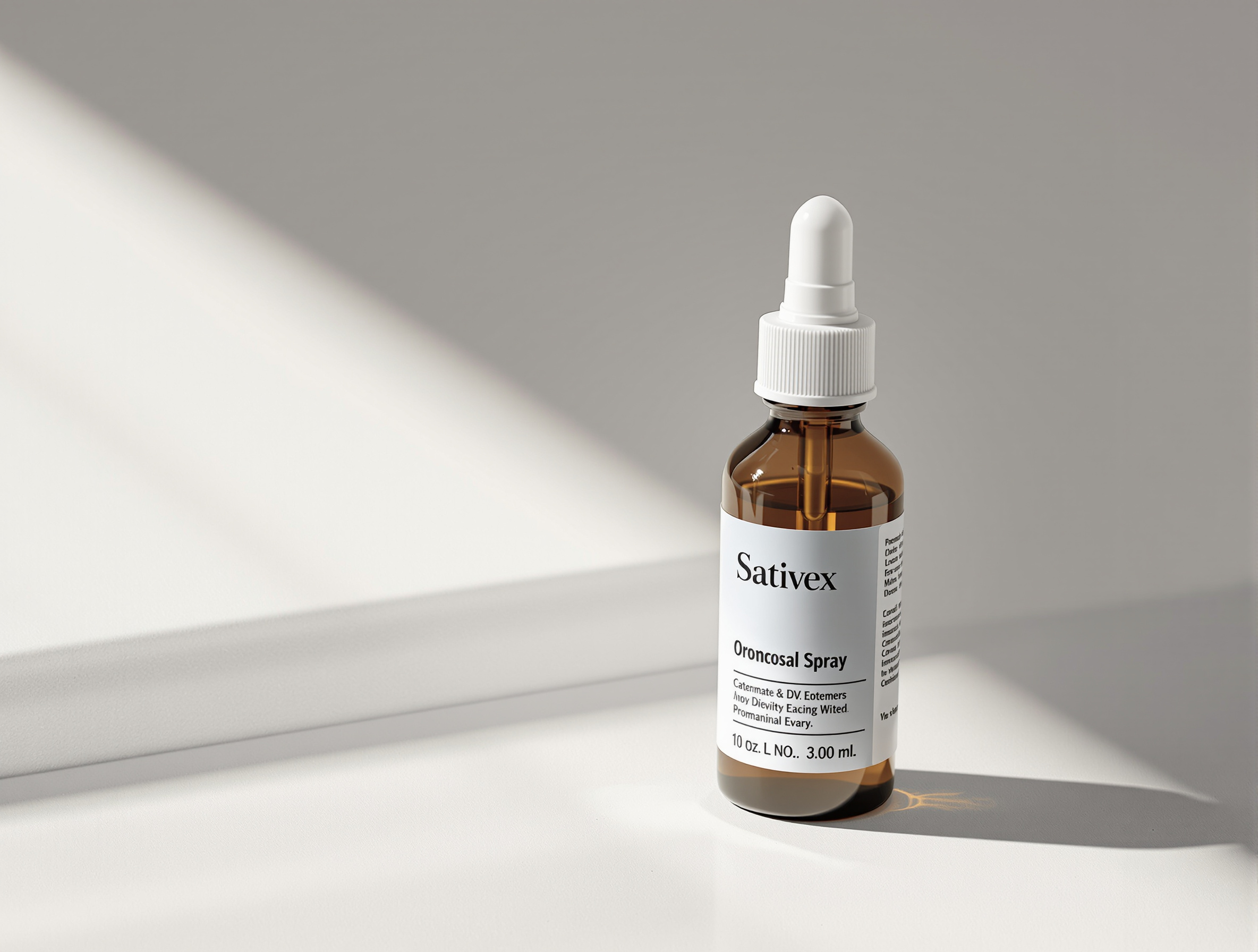 Oromukosales Fertigarzneimittel (Mundspray) auf neutraler Fläche