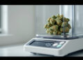 Laborwaage mit Cannabis-Blüten zur Erfassung von Importmengen