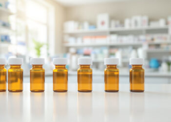 Rezeptmedikamente in einer britischen Apotheke