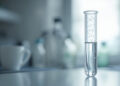 Speichelprobe in Reagenzglas für Cortisol-Messung