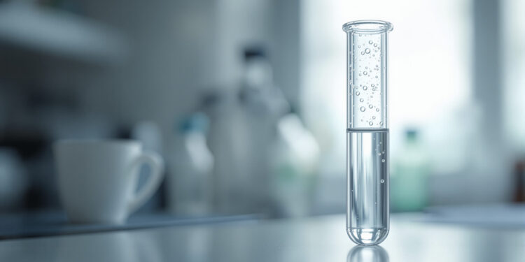 Speichelprobe in Reagenzglas für Cortisol-Messung