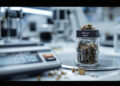Laborwaage mit Cannabis-Proben zur forensischen Mengenbestimmung