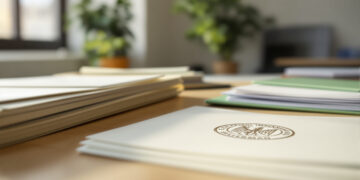 Offizielle Vereinsdokumente und Unterlagen auf Schreibtisch
