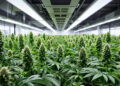 Professionelle Cannabis-Anbauanlage unter LED-Beleuchtung in Deutschland