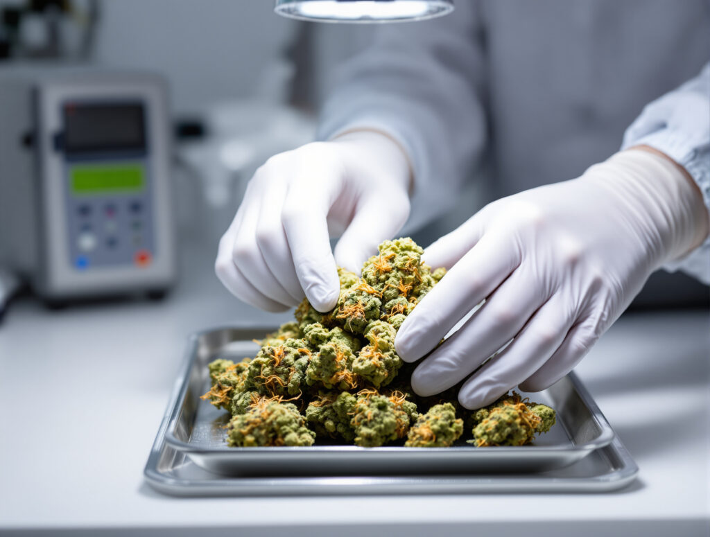 Qualitätskontrolle von getrockneten Cannabisblüten im pharmazeutischen Labor