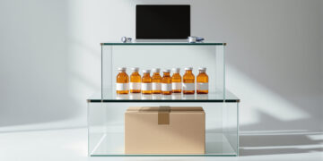 Vertikale Darstellung der Versorgungskette: Telemedizin, Apotheke und Versand