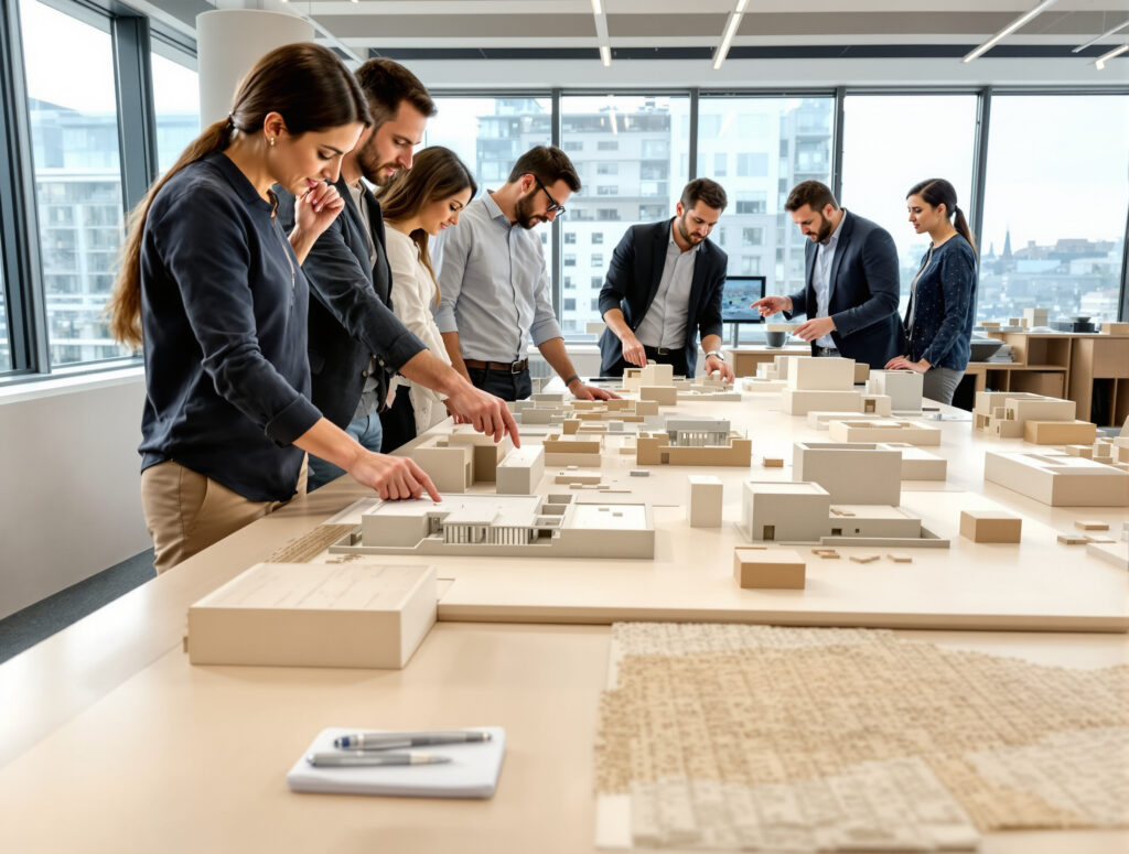 Workshop-Teilnehmer untersuchen Hanfbaustoffe an der HFT Stuttgart