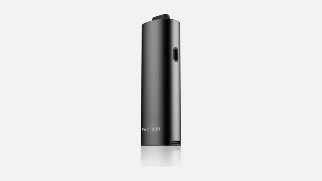 Der Vaporizer PAX Four in Schwarz vor hellem Hintergrund