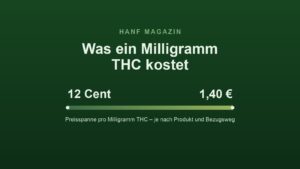Was ein Milligramm THC kostet: Von zwölf Cent bis 1,40 Euro