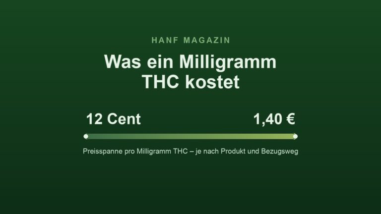 Was ein Milligramm THC kostet: Von zwölf Cent bis 1,40 Euro