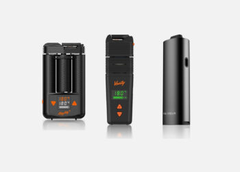 Storz & Bickel Mighty+, Venty und PAX Four nebeneinander im Größenvergleich